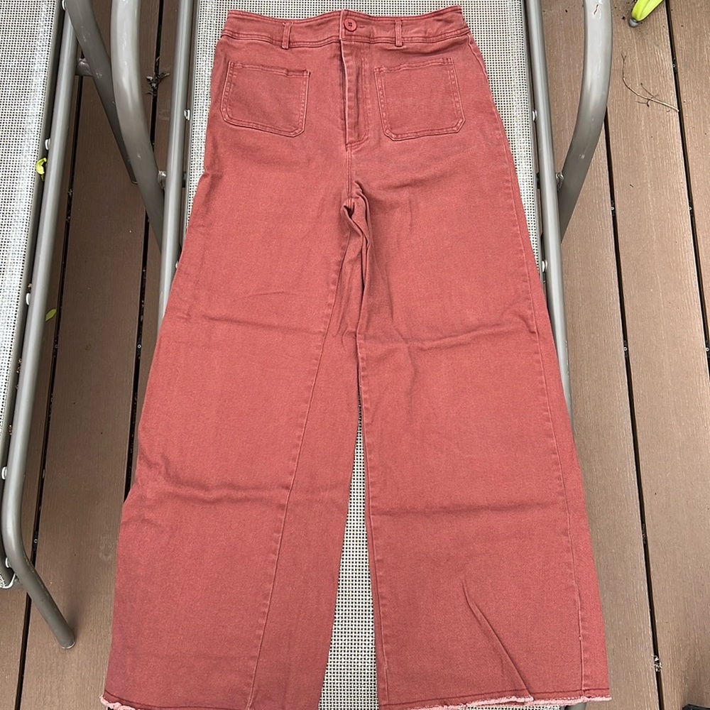 Mittoshop wide leg jeans. Rust color. Size large
